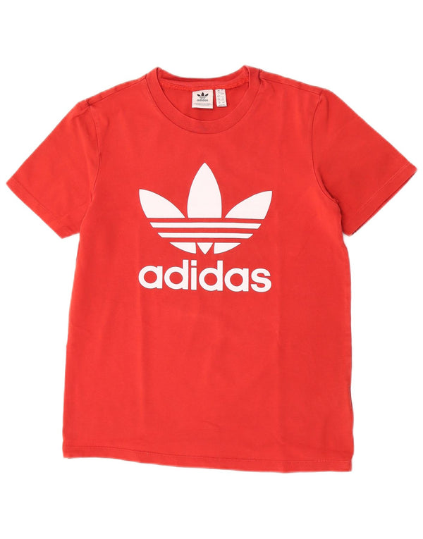 Adidas Womens Graphic T-Shirt Top UK 12 Medium Red Cotton