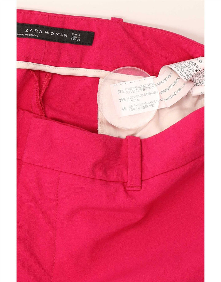 Zara Womens Slim Chino Trousers Small W26 L26 Pink Polyester