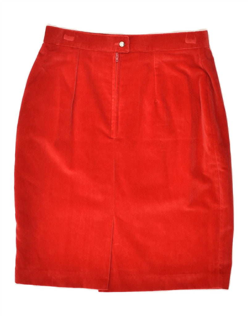 VINTAGE Womens High Waist Pencil Skirt IT 44 Medium W28 Red Cotton | Vintage Vintage | Thrift | Second-Hand Vintage | Used Clothing | Messina Hembry 