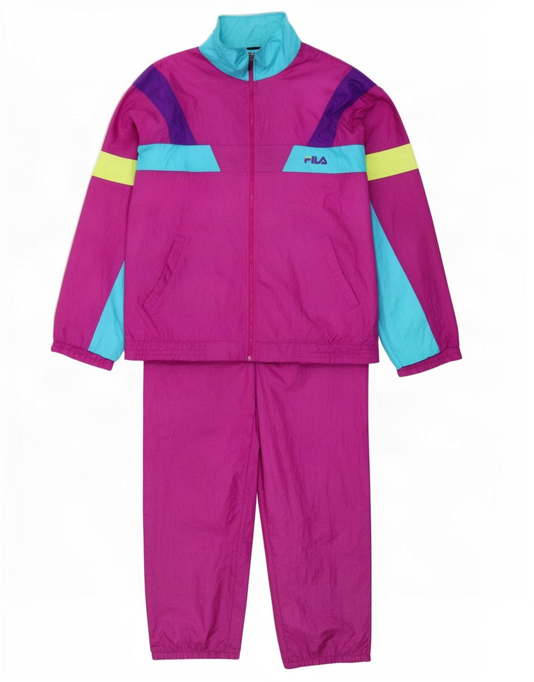Fila Mens Full Tracksuit IT 54 XL Purple Colourblock Polyamide