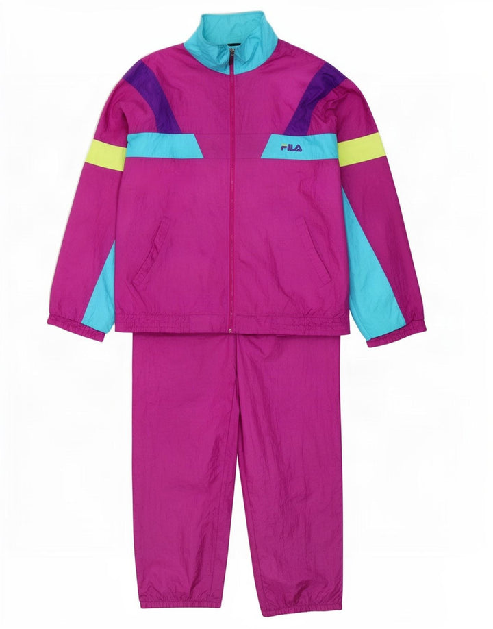 Fila Mens Full Tracksuit IT 54 XL Purple Colourblock Polyamide