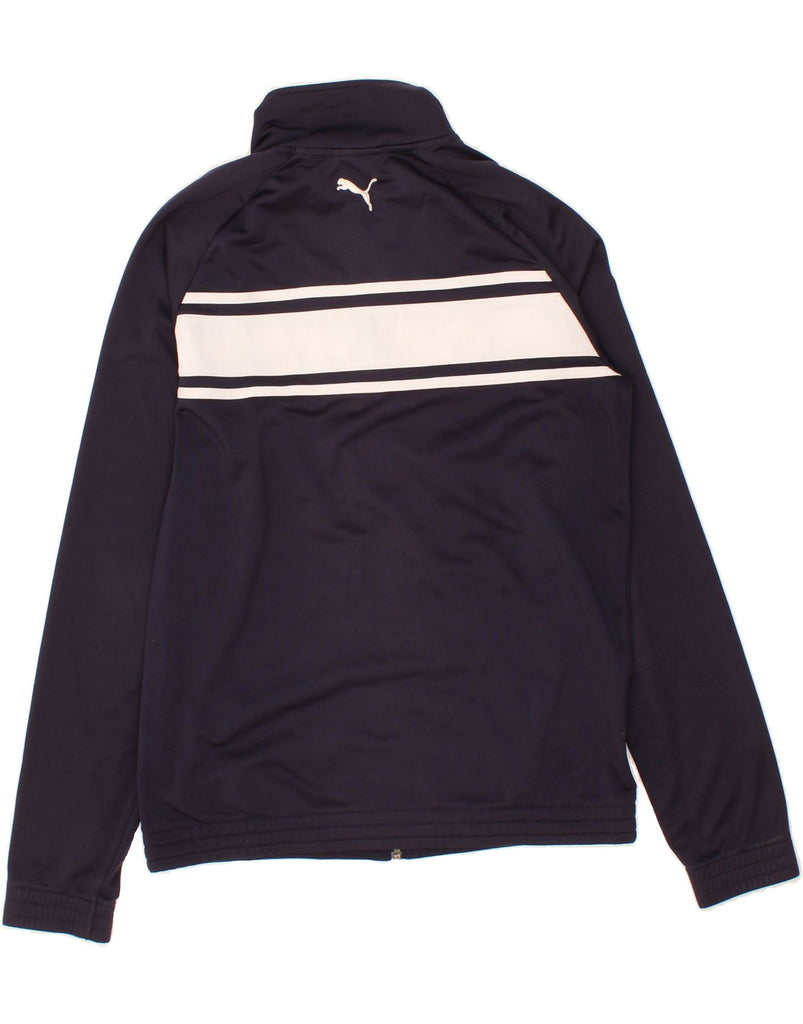 PUMA Mens Graphic Tracksuit Top Jacket Small Navy Blue Colourblock Vintage Puma and Second-Hand Puma from Messina Hembry 