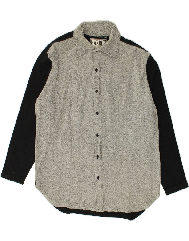 VINTAGE Mens Shirt Medium Grey Colourblock Cotton | Vintage Vintage | Thrift | Second-Hand Vintage | Used Clothing | Messina Hembry 