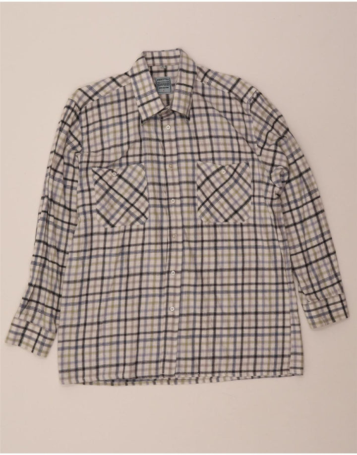 FREE STYLE Mens Flannel Shirt Size 41/42 Large Multicoloured Check Cotton