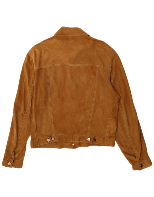 Vintage Mens Suede Jacket IT 52 XL Beige Leather