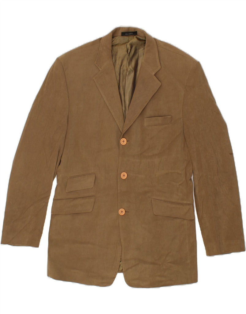 ALL SAINTS Mens 3 Button Blazer Jacket UK 42 XL Brown Polyester Vintage All Saints and Second-Hand All Saints from Messina Hembry 