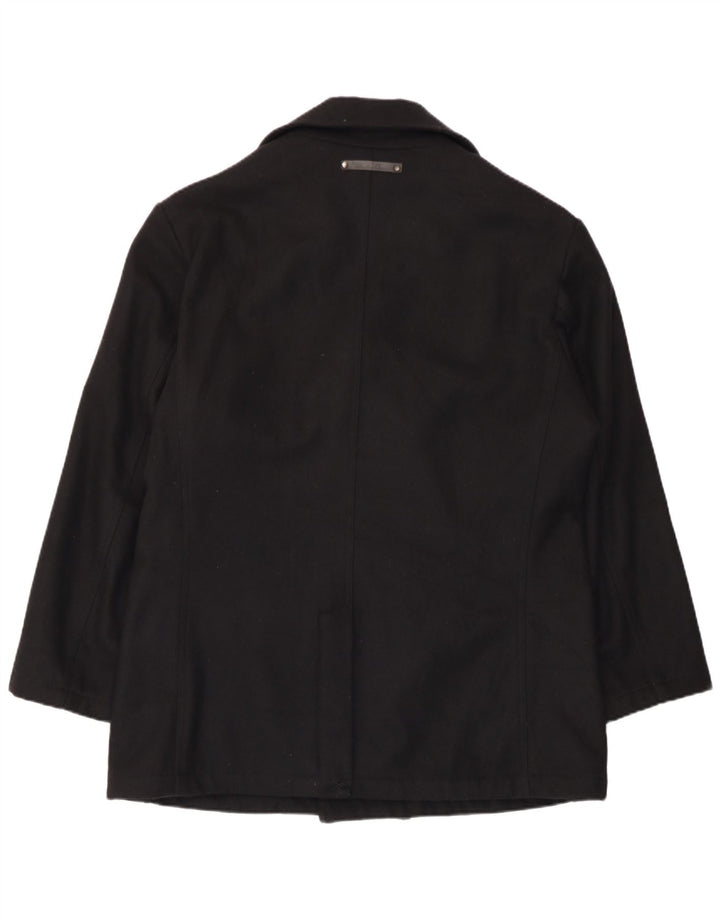 Marlboro Classics Mens Pea Coat EU 48 Medium Black Wool
