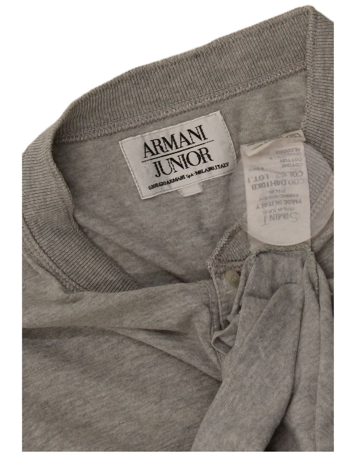 Armani Boys Top Long Sleeve 13-14 Years Grey Cotton