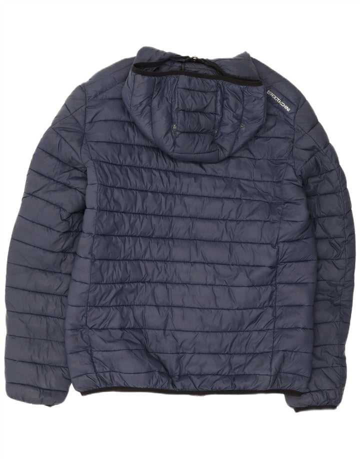 Sergio Tacchini Mens Hooded Padded Jacket UK 42 XL Navy Blue