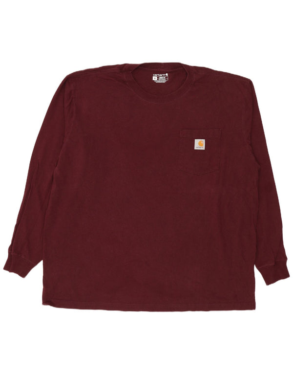 Carhartt Mens Loose Fit Top Long Sleeve XL Burgundy Cotton