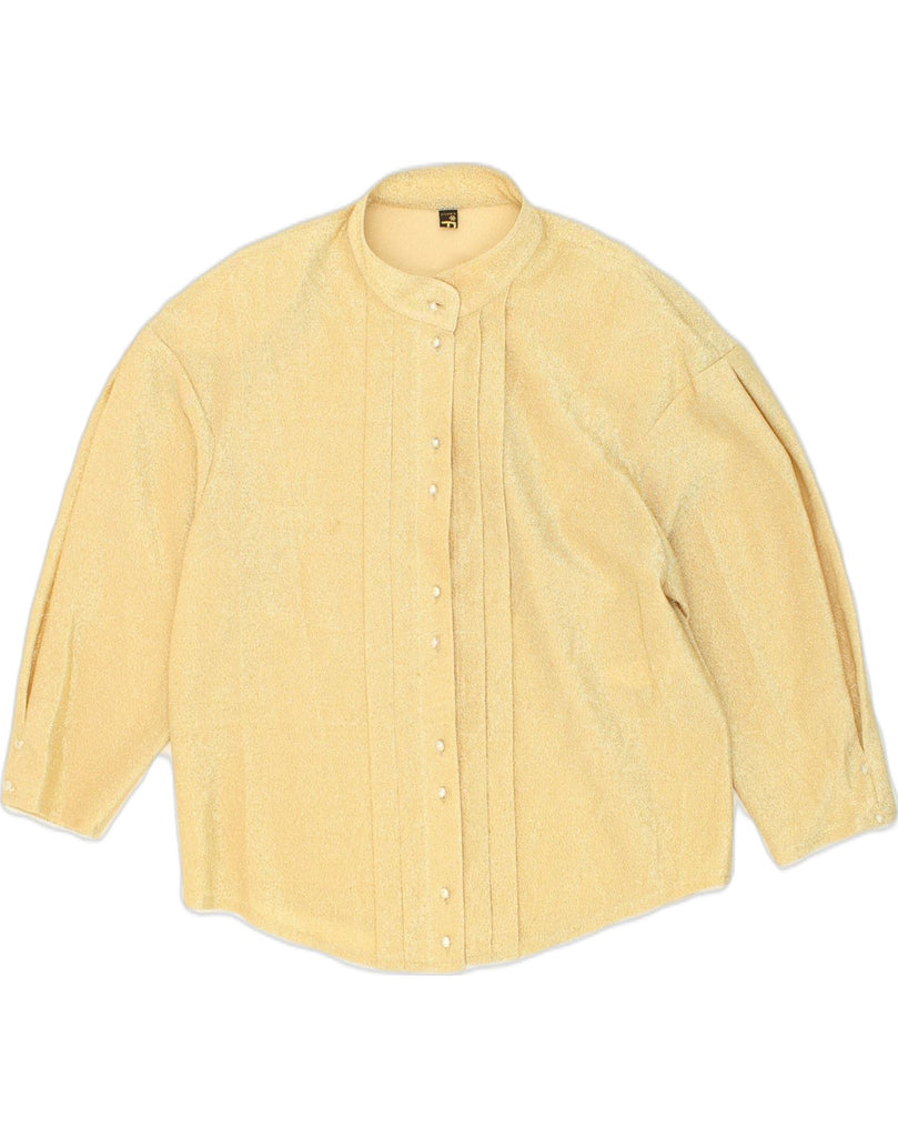 VINTAGE Womens 3/4 Sleeve Shirt Blouse UK 18 XL Gold | Vintage Vintage | Thrift | Second-Hand Vintage | Used Clothing | Messina Hembry 