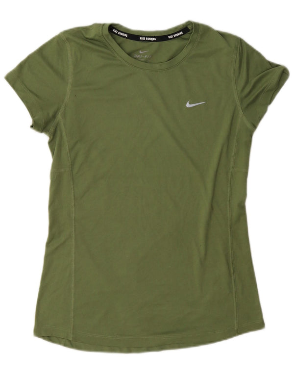 Nike Womens Dri Fit T-Shirt Top UK 10 Small Green