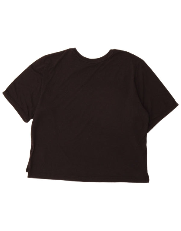 Adidas Womens Graphic T-Shirt Top UK 16/18 Large Black Polyester