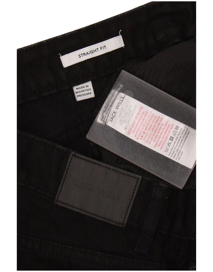 JACK WILLS Mens Tapered Jeans W36 L29 Black Cotton