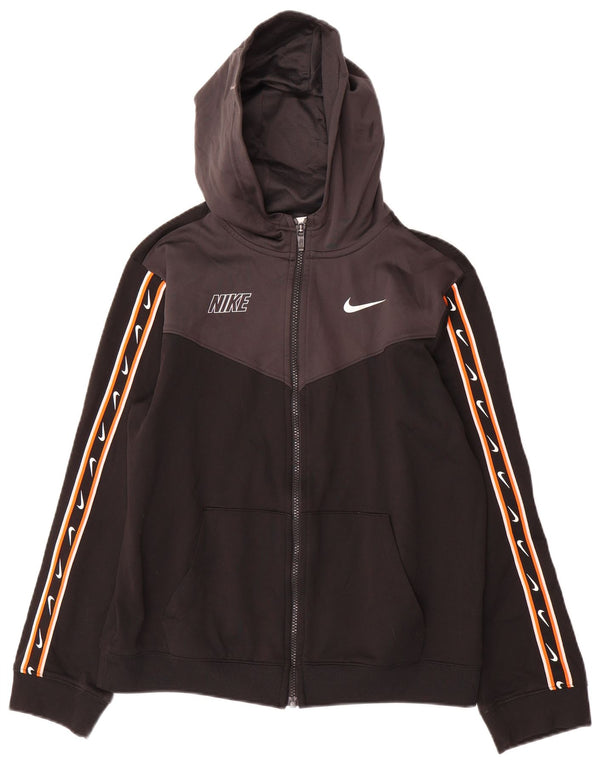 Nike Boys Dri Fit Graphic Zip Hoodie Sweater 13-14 Years XL Black