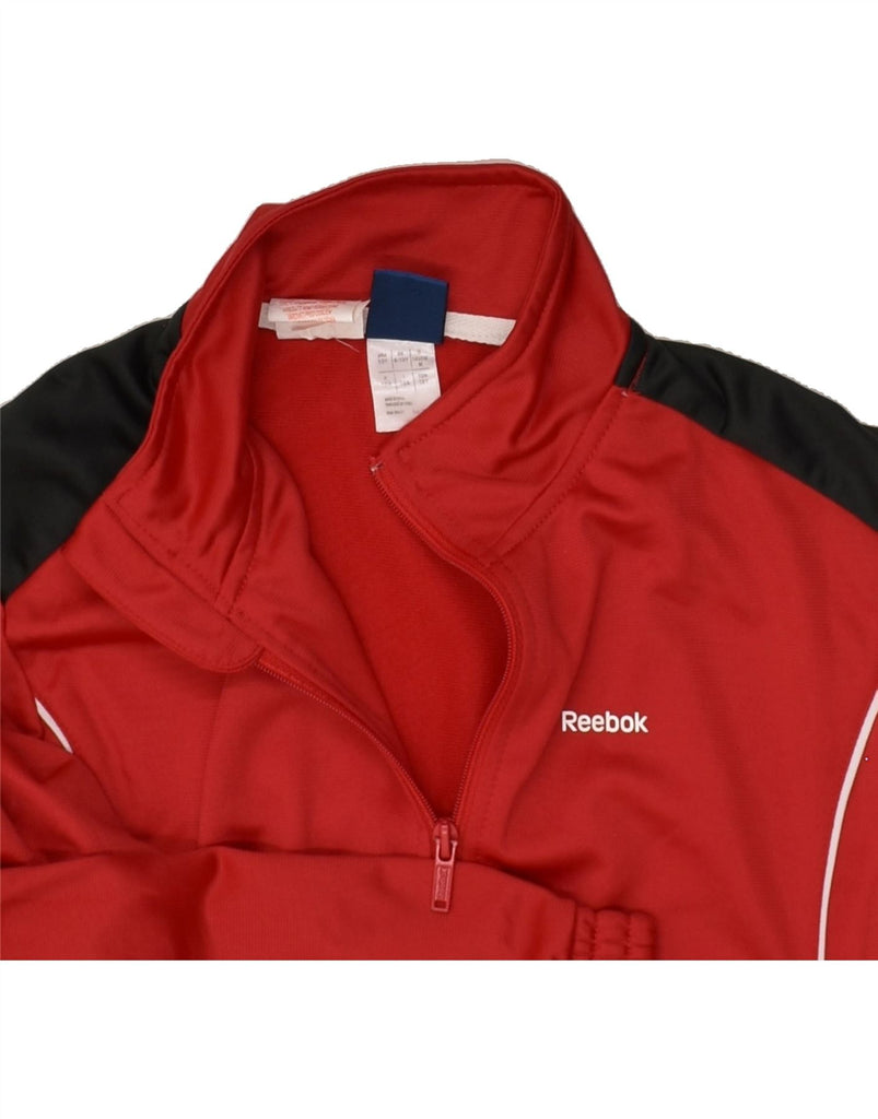 REEBOK Boys Graphic Tracksuit Top Jacket 9-10 Years Red Polyester | Vintage Reebok | Thrift | Second-Hand Reebok | Used Clothing | Messina Hembry 