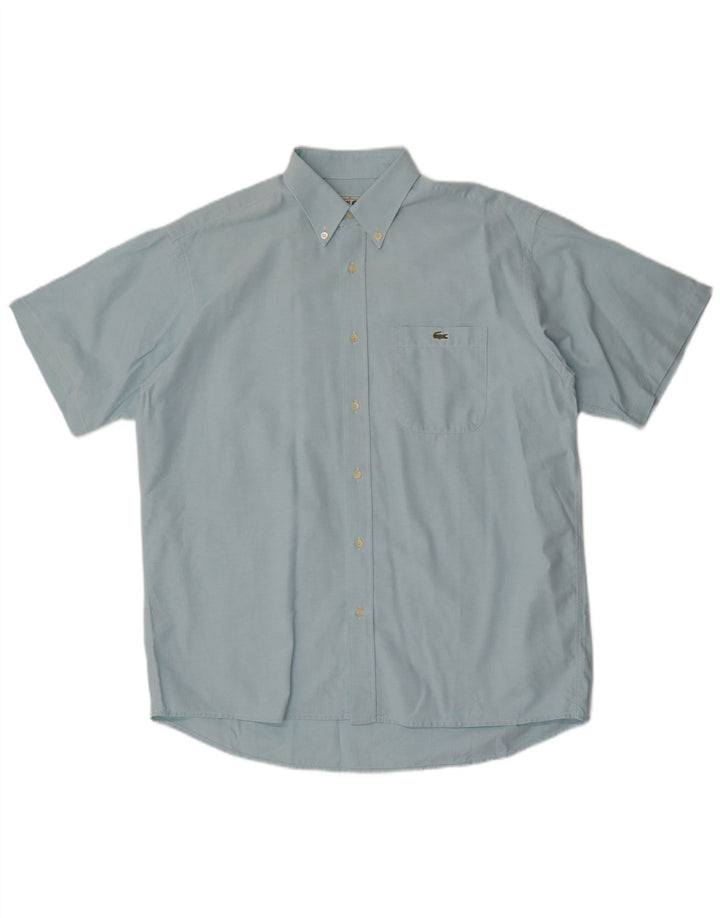 Lacoste Mens Short Sleeve Shirt Size 42 Large Blue