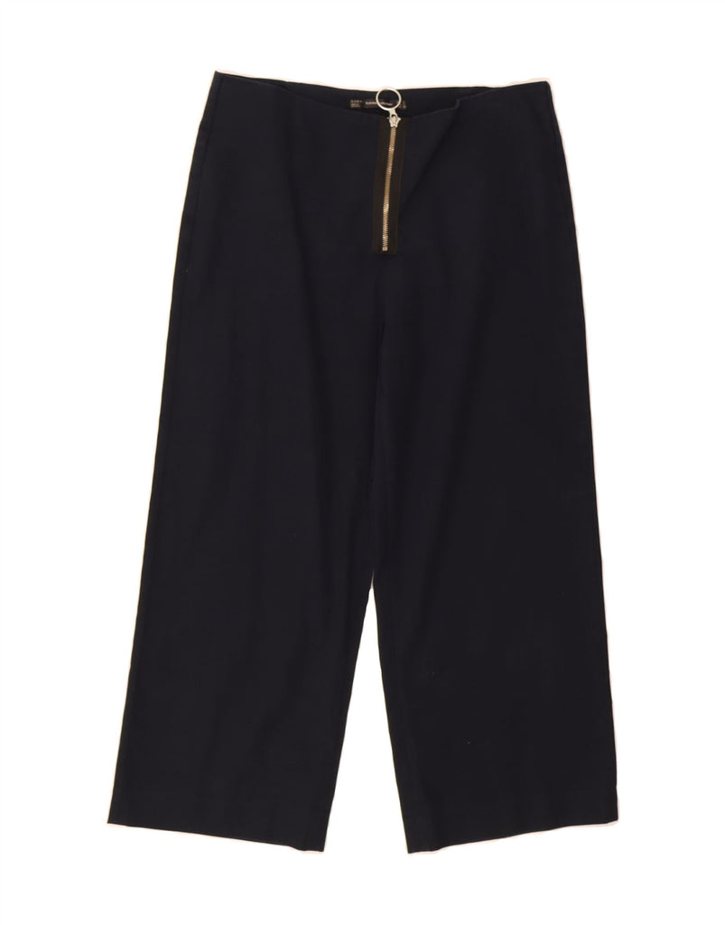 ZARA Womens Trafaluc Straight Cropped Trousers Large W32 L24 Navy Blue Vintage Zara and Second-Hand Zara from Messina Hembry 