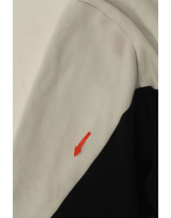 REEBOK Mens Graphic Sweatshirt Jumper Medium Black Colourblock Cotton Vintage Reebok and Second-Hand Reebok from Messina Hembry 