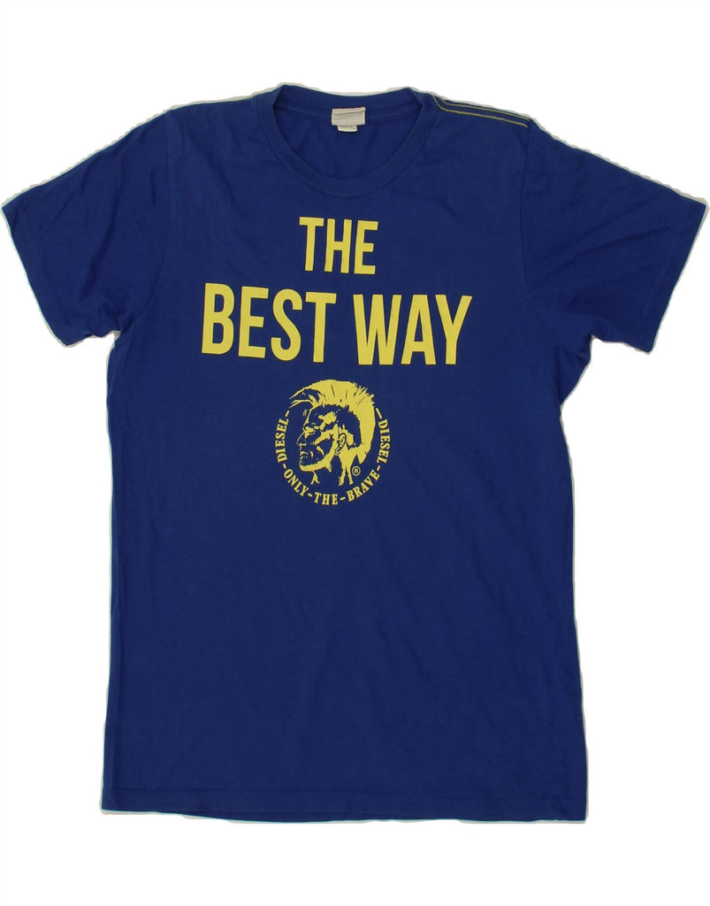 DIESEL Boys Graphic T-Shirt Top 15-16 Years Blue Cotton Vintage Diesel and Second-Hand Diesel from Messina Hembry 
