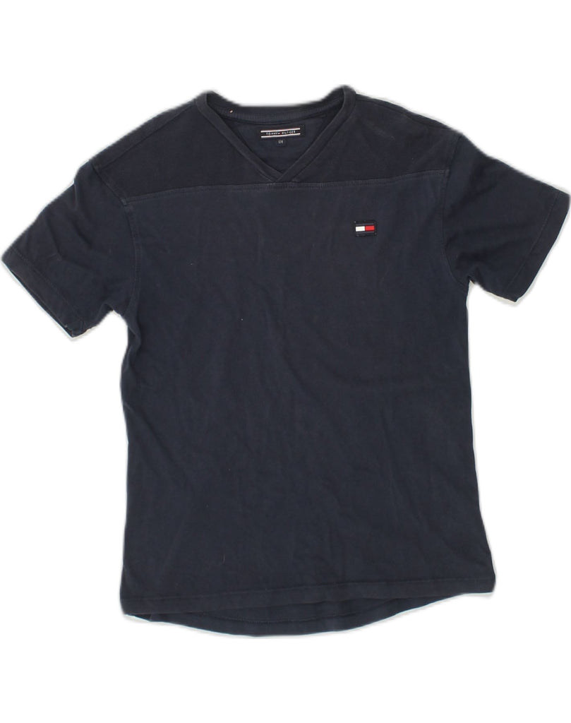 TOMMY HILFIGER Boys T-Shirt Top 7-8 Years Navy Blue Cotton | Vintage Tommy Hilfiger | Thrift | Second-Hand Tommy Hilfiger | Used Clothing | Messina Hembry 