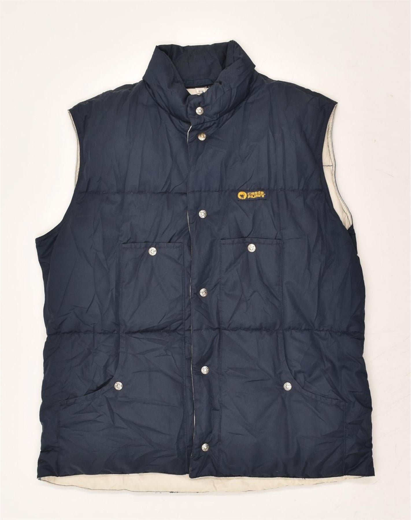 CIESSE PIUMINI Mens Padded Gilet IT 52 54 Large Navy Blue