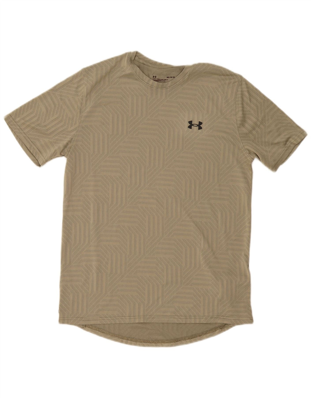 Under Armour Mens T-Shirt Top Medium Khaki Geometric Polyester