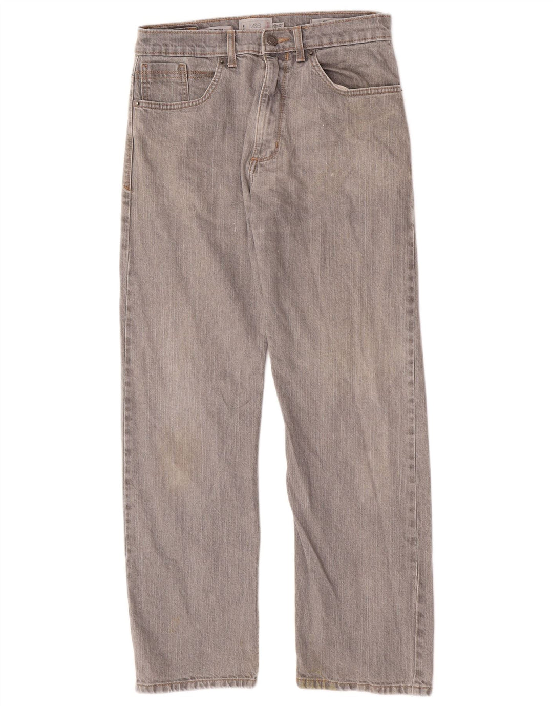 Marks & Spencer Womens Straight Jeans W30 L29 Grey Cotton