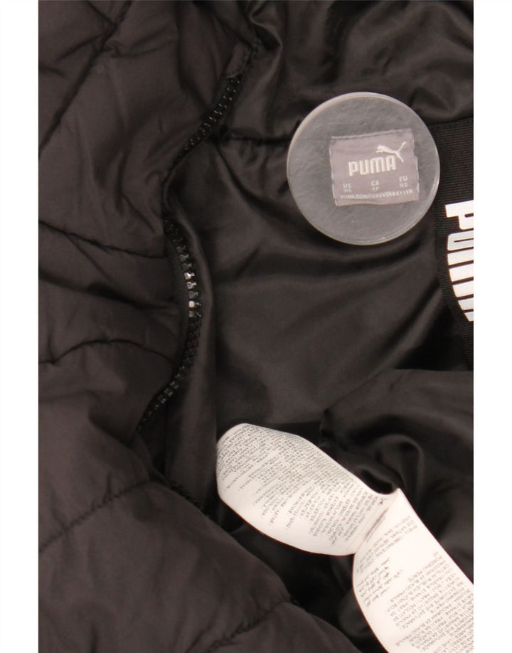 Puma Womens Hooded Padded Coat UK 6 XS Black Polyester