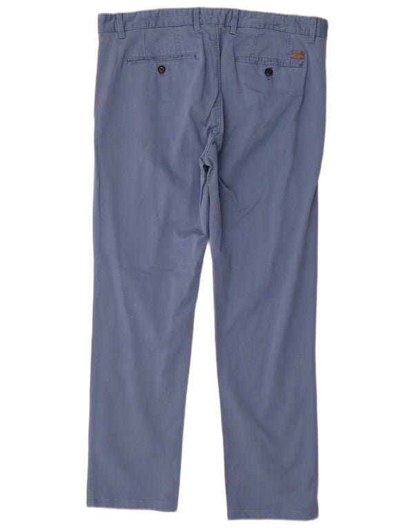 Zara Mens Straight Chino Trousers EU 44 Large W34 L29 Blue Cotton
