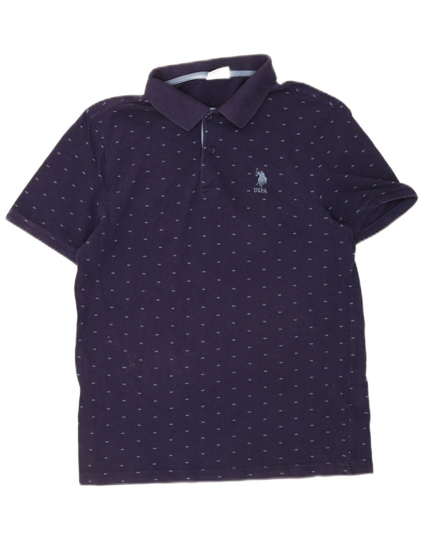 U.S. Polo Assn. Mens Shirt Small Navy Blue Spotted Cotton
