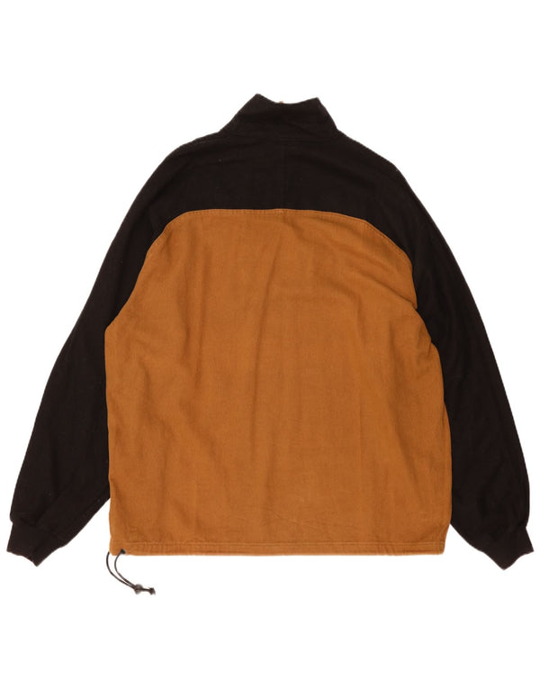 North Sails Mens Zip Neck Sweatshirt Jumper XL Brown Colourblock Sports