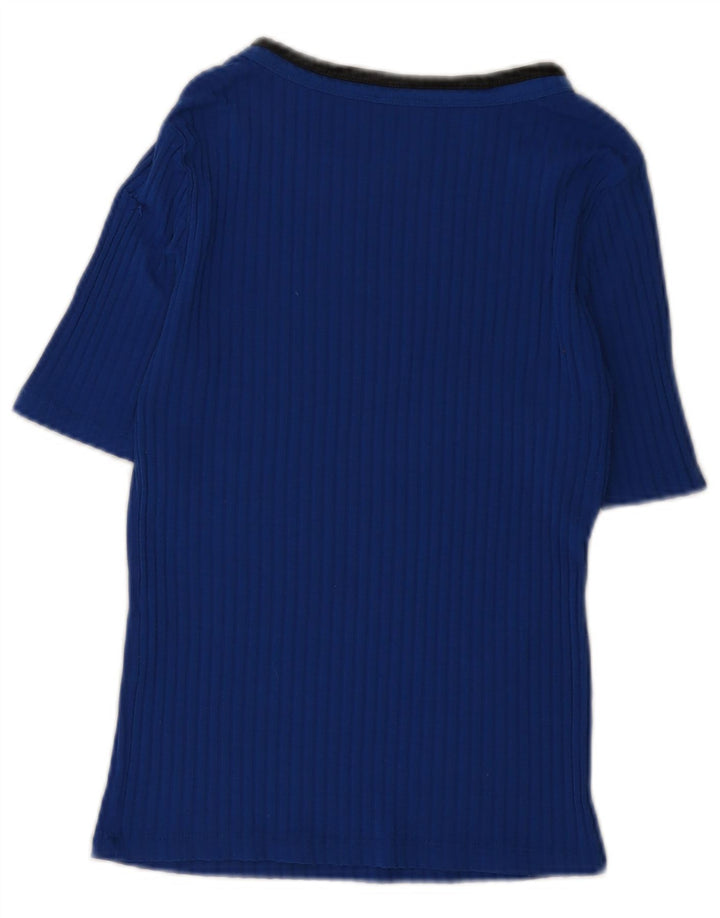 Zara Womens T-Shirt Top UK 12 Medium Blue