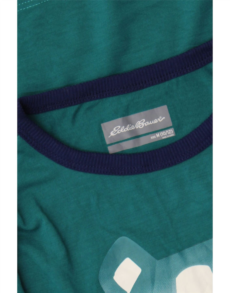 EDDIE BAUER Boys Graphic Top Long Sleeve 10-11 Years Medium Blue Vintage Eddie Bauer and Second-Hand Eddie Bauer from Messina Hembry 