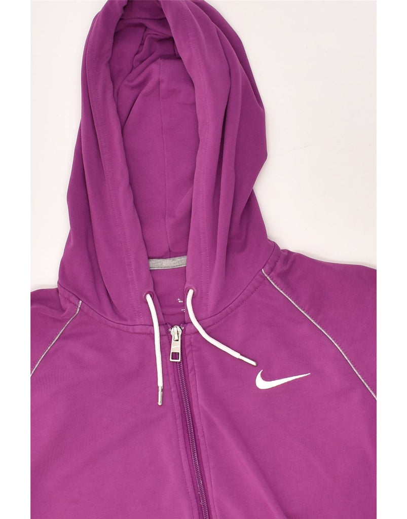 NIKE Womens Zip Hoodie Sweater UK 10 Small Purple Cotton | Vintage Nike | Thrift | Second-Hand Nike | Used Clothing | Messina Hembry 
