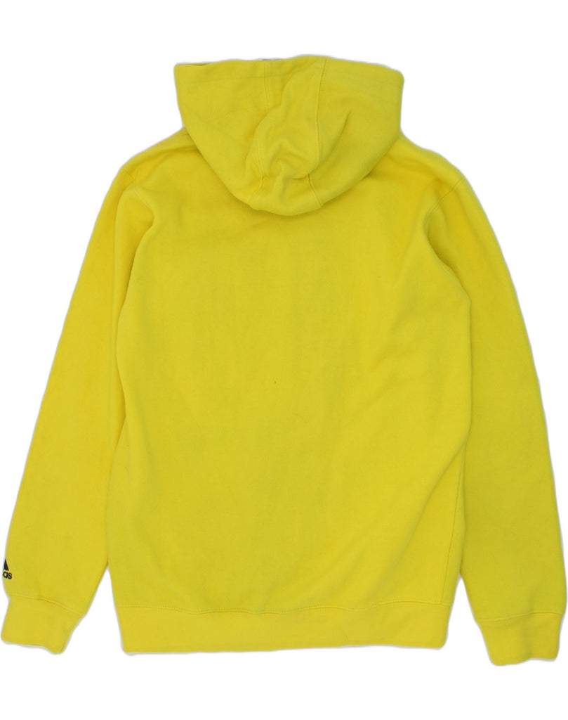 ADIDAS Boys Graphic Zip Hoodie Sweater 10-11 Years Medium Yellow Cotton | Vintage Adidas | Thrift | Second-Hand Adidas | Used Clothing | Messina Hembry 