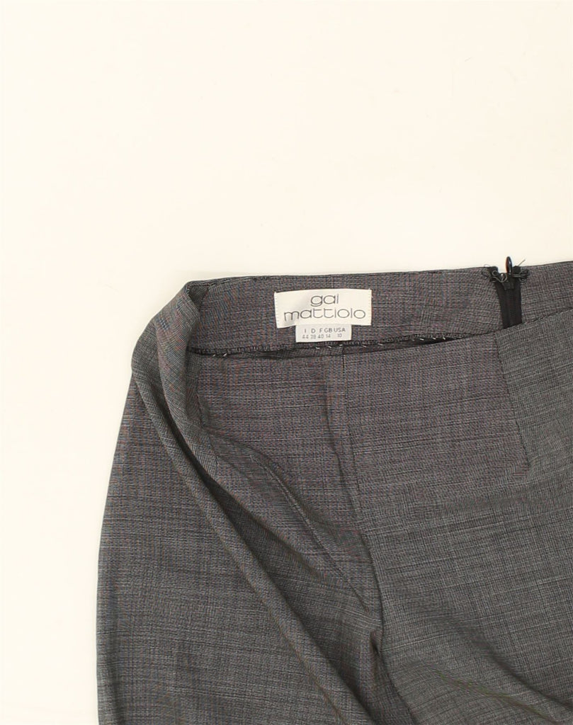 GAI MATTIOLO Womens Straight Casual Trousers UK 14 Medium W28 L31 Grey | Vintage Gai Mattiolo | Thrift | Second-Hand Gai Mattiolo | Used Clothing | Messina Hembry 