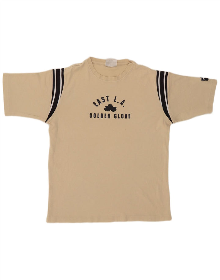Puma Mens Graphic T-Shirt Top Medium Beige Cotton
