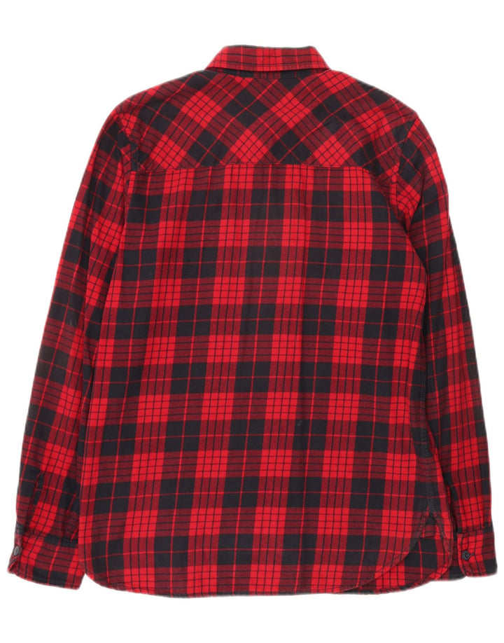 Carhartt Mens Flannel Shirt Small Red Plaid Cotton