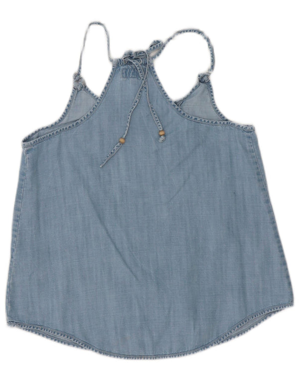 Tommy Hilfiger Womens Halter Top UK 10 Small Blue Lyocell