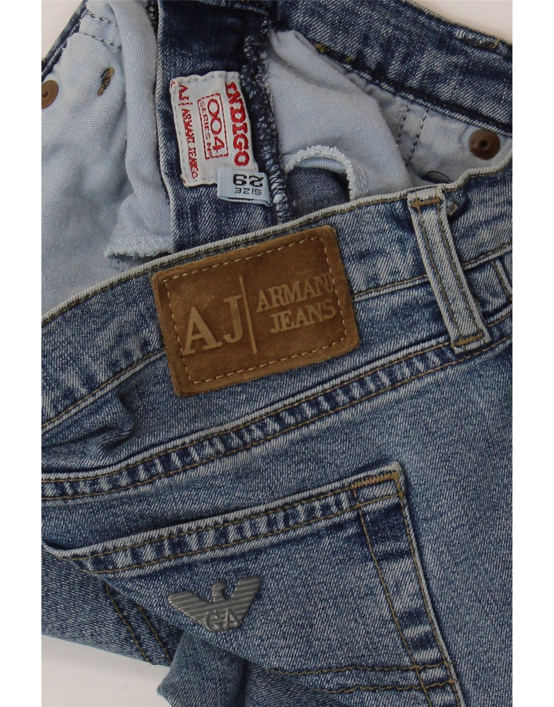 ARMANI Womens Indigo Straight Jeans W29 L28 Blue Vintage Armani and Second-Hand Armani from Messina Hembry 