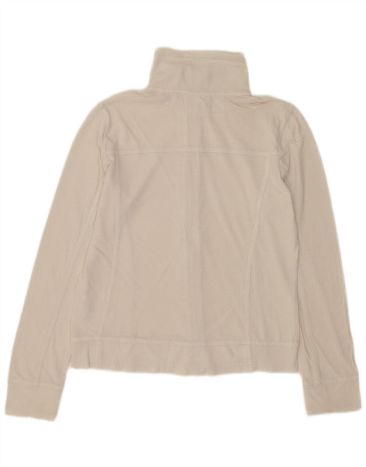 Champion Womens Easy Fit Tracksuit Top Jacket UK 10 Small White Cotton