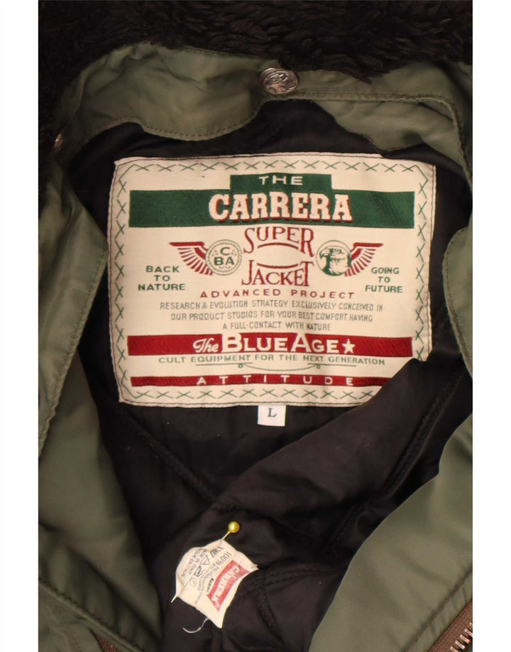 Carrera Mens Bomber Jacket UK 40 Large Khaki Colourblock Polyamide