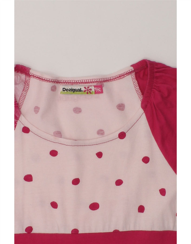 DESIGUAL Girls Graphic Bubble Dress 11-12 Years Pink Floral Cotton | Vintage Desigual | Thrift | Second-Hand Desigual | Used Clothing | Messina Hembry 