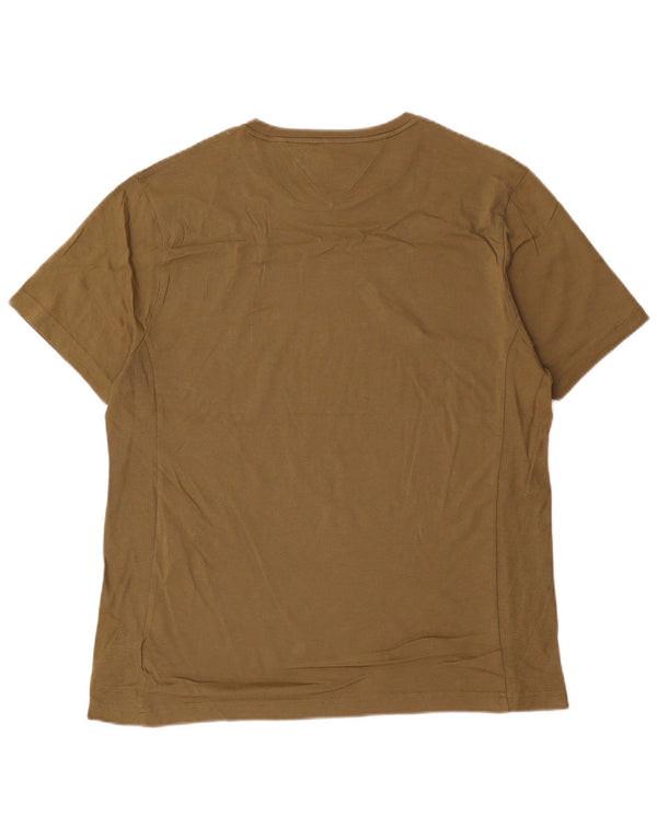 TOMMY HILFIGER Mens T-Shirt Top Medium Khaki Cotton