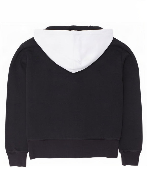 Champion Boys Zip Hoodie Sweater 11-12 Years Large Black Colourblock