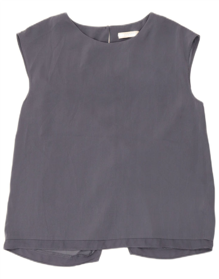 Oasis Womens Sleeveless Blouse Top UK 12 Medium Grey Polyester