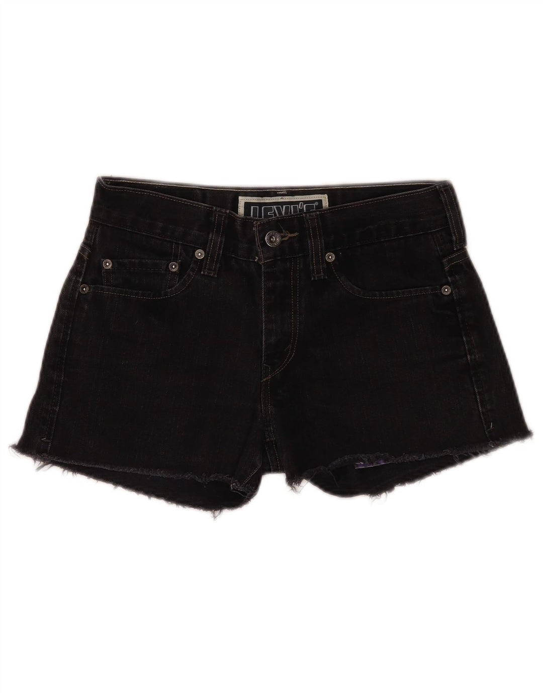 Levi's Womens 511 Skinny Denim Shorts W30 Medium Black Cotton