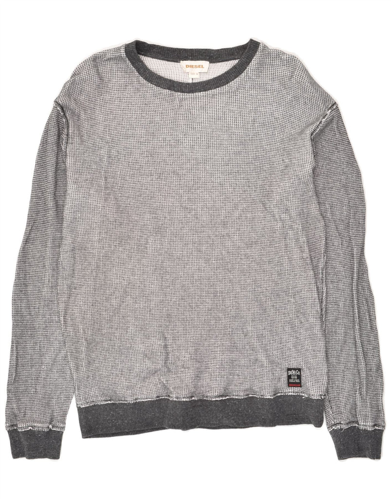 DIESEL Mens Sweatshirt Jumper Medium Grey Cotton | Vintage Diesel | Thrift | Second-Hand Diesel | Used Clothing | Messina Hembry 