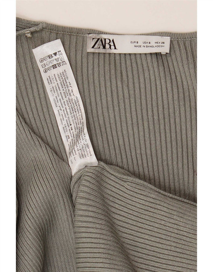 Zara Womens Maxi Jumper Dress UK 8 Small Grey Viscose